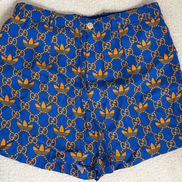 Gucci Blue and Orange Patterned Mens Shorts - Picture 1 of 11